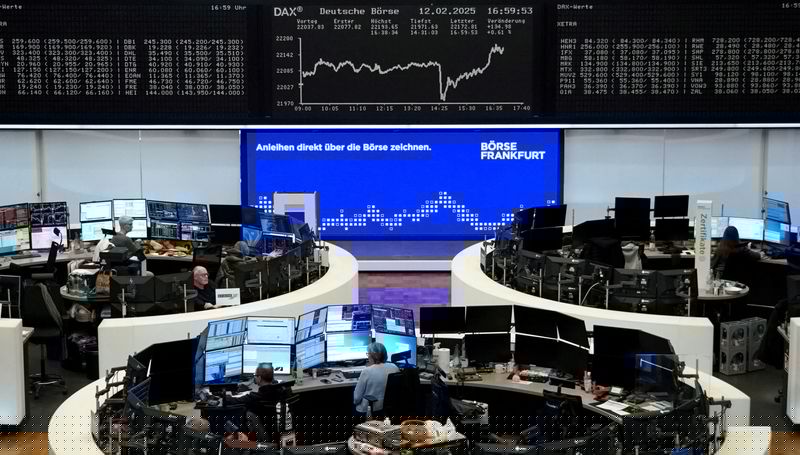 European shares end at record peak on earnings boost; tariffs eyed 