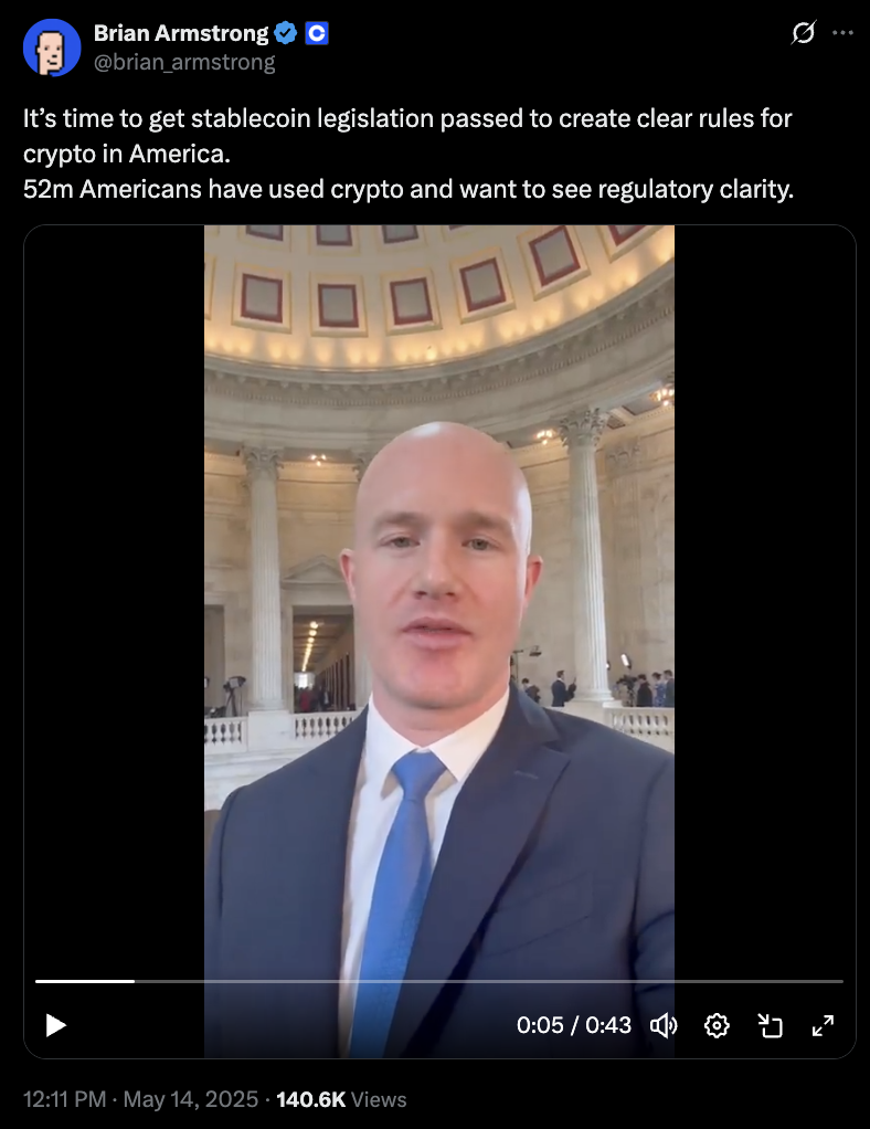 Crypto execs flock to DC to support Senate stablecoin bill