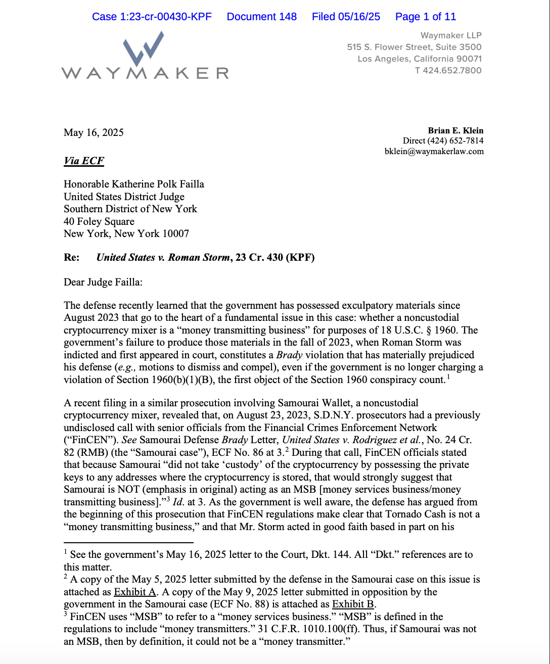 Tornado Cash dev's attorneys say prosecutors hid exculpatory evidence
